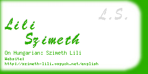 lili szimeth business card